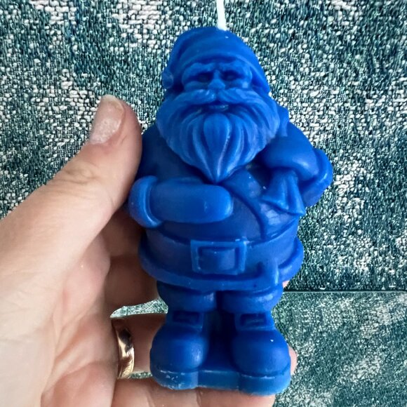 Santa & Christmas Tree Candle Set | Handmade Soy Wax Candles 4"x2" - Picture 3 of 8